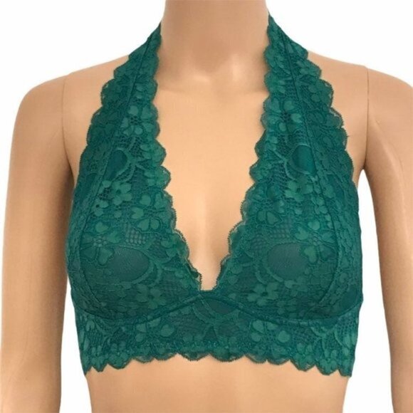 Free People Galloon Lace V-neck Halter Bralette - Picture 1 of 11